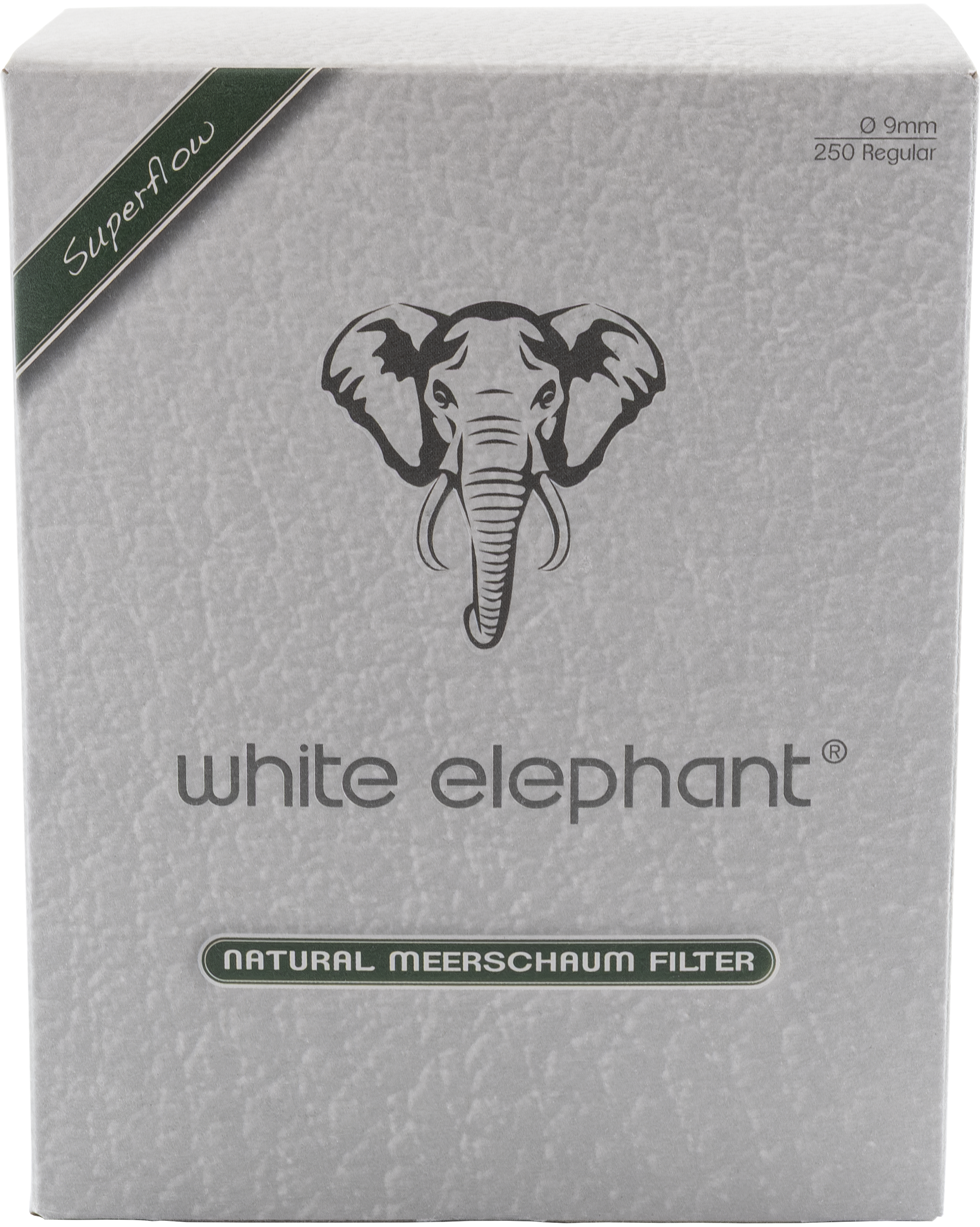 White Elephant 250 Natural Meerschaum Filter 9mm Jumbo (10x)