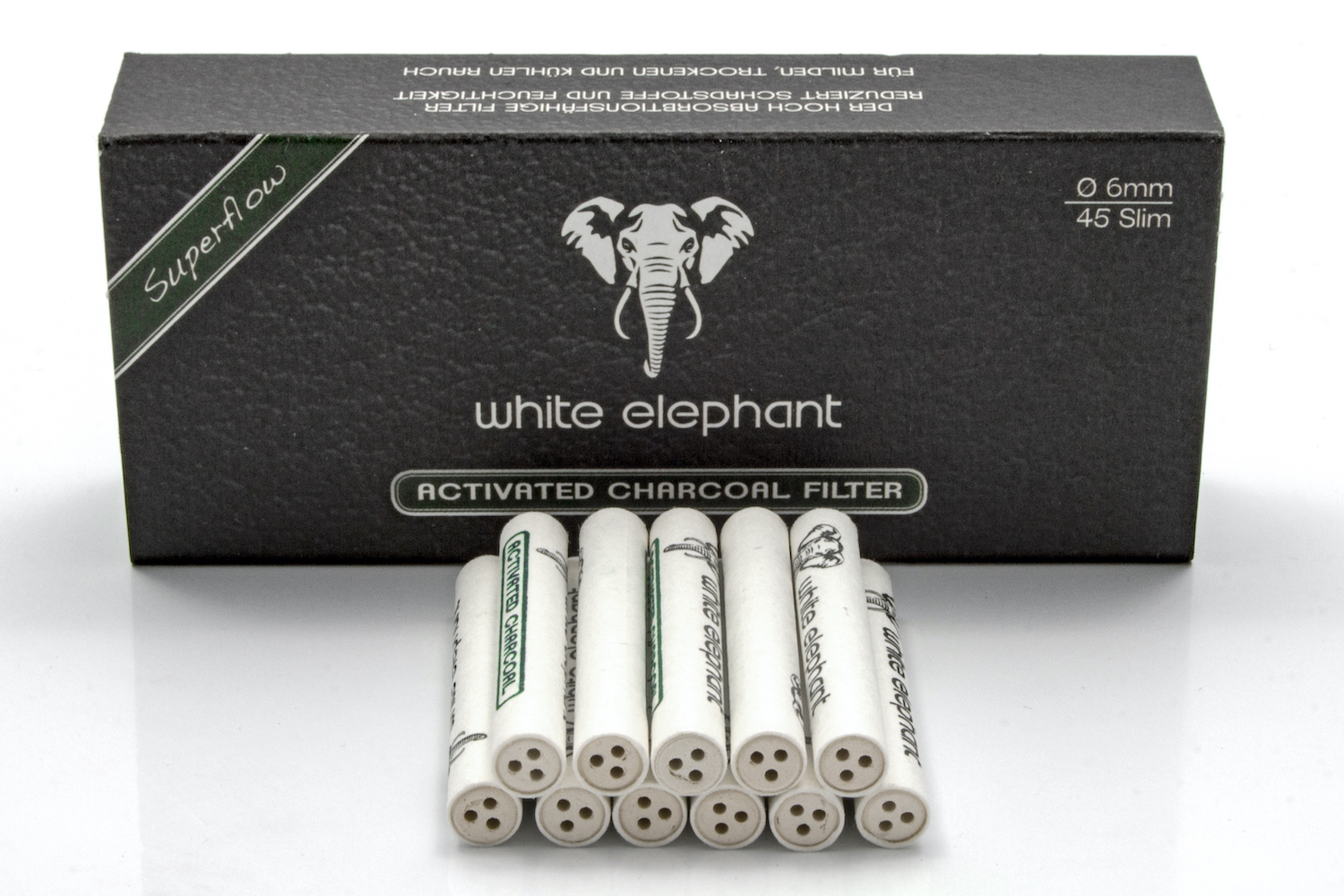 White Elephant 45 Activated Charcoal Filter 6mm (15x)