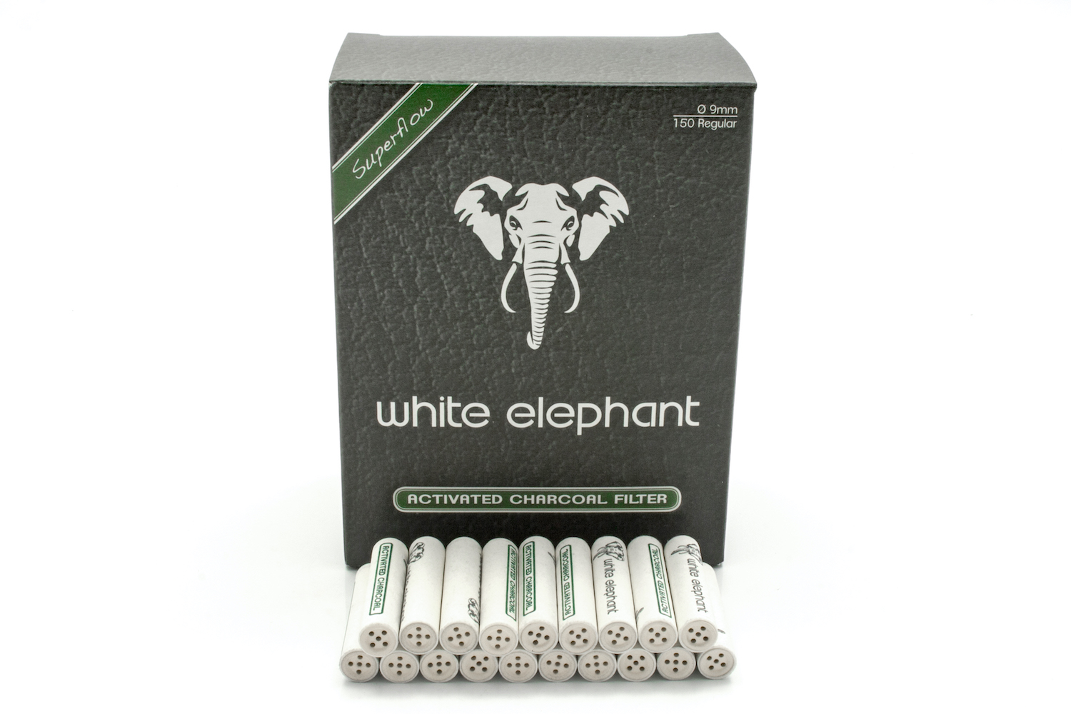 White Elephant 150 Activated Charcoal Filter 9mm (10x)