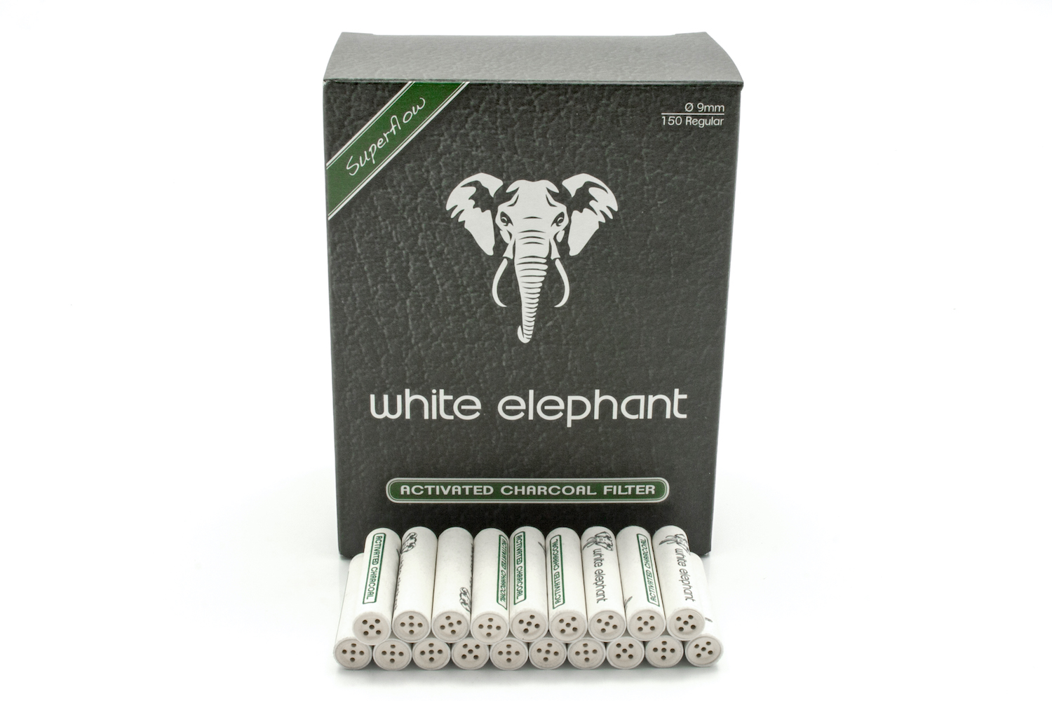 charcoal9mm-150-2 White Elephant 150 Activated Charcoal Filter 9mm (10x)