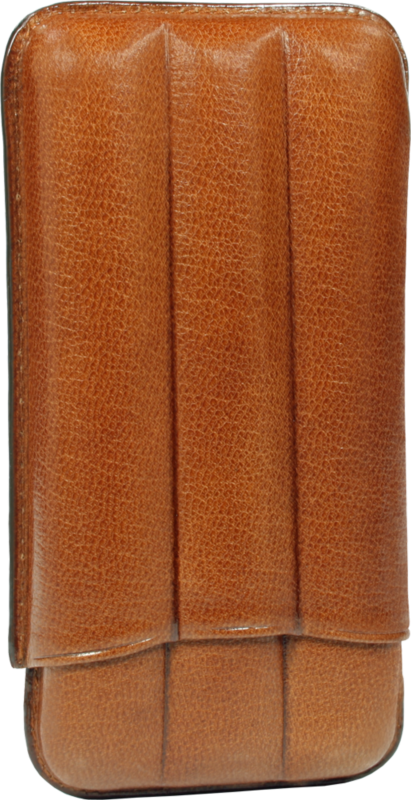 MARTIN WESS BROWN HAVANNA COWHIDE/ GOATSKIN LEATHER 5 CIGARILLO CASE * NEW *