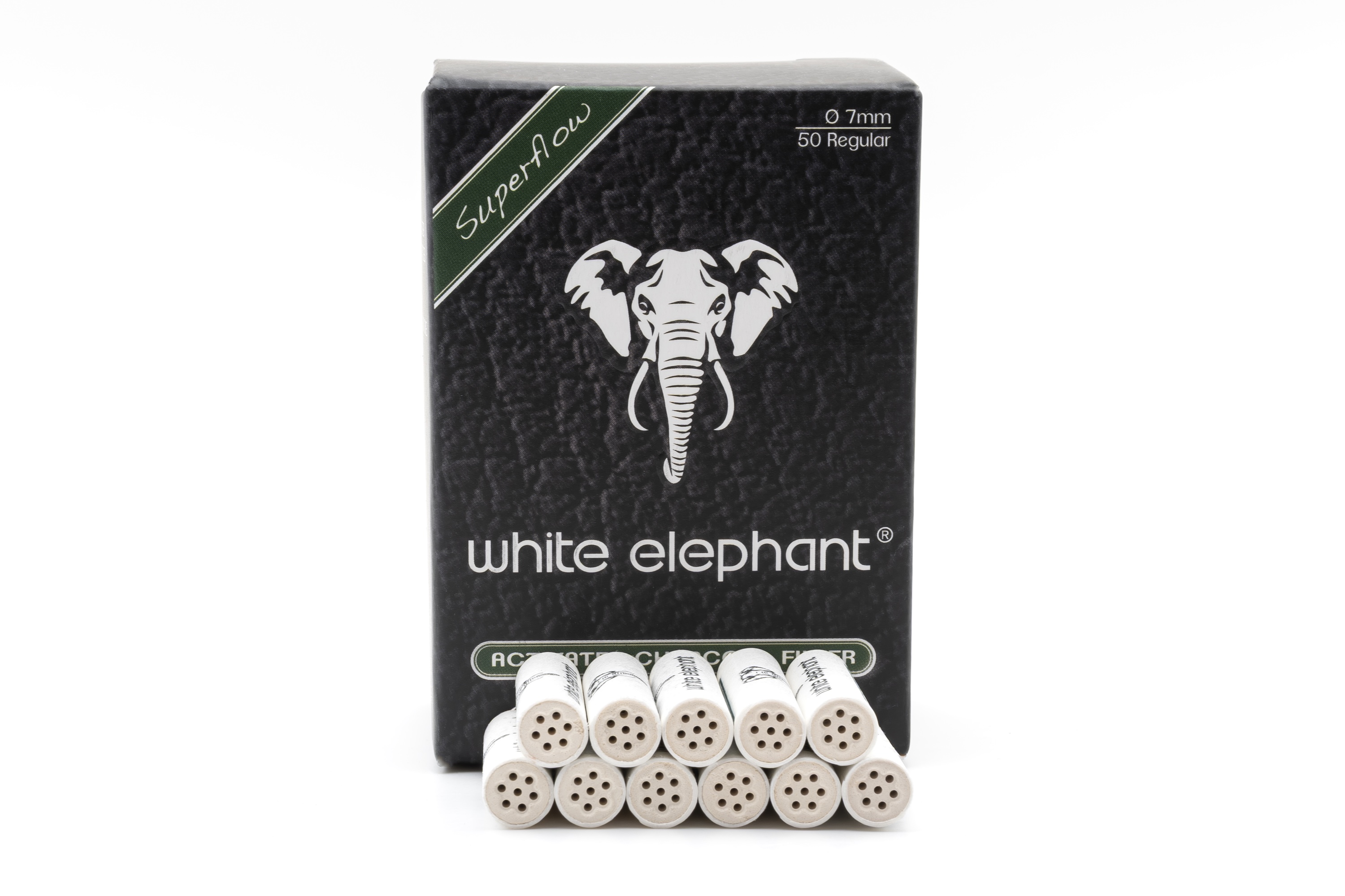 White Elephant 50 Activated Charcoal Filter 7mm (10x)