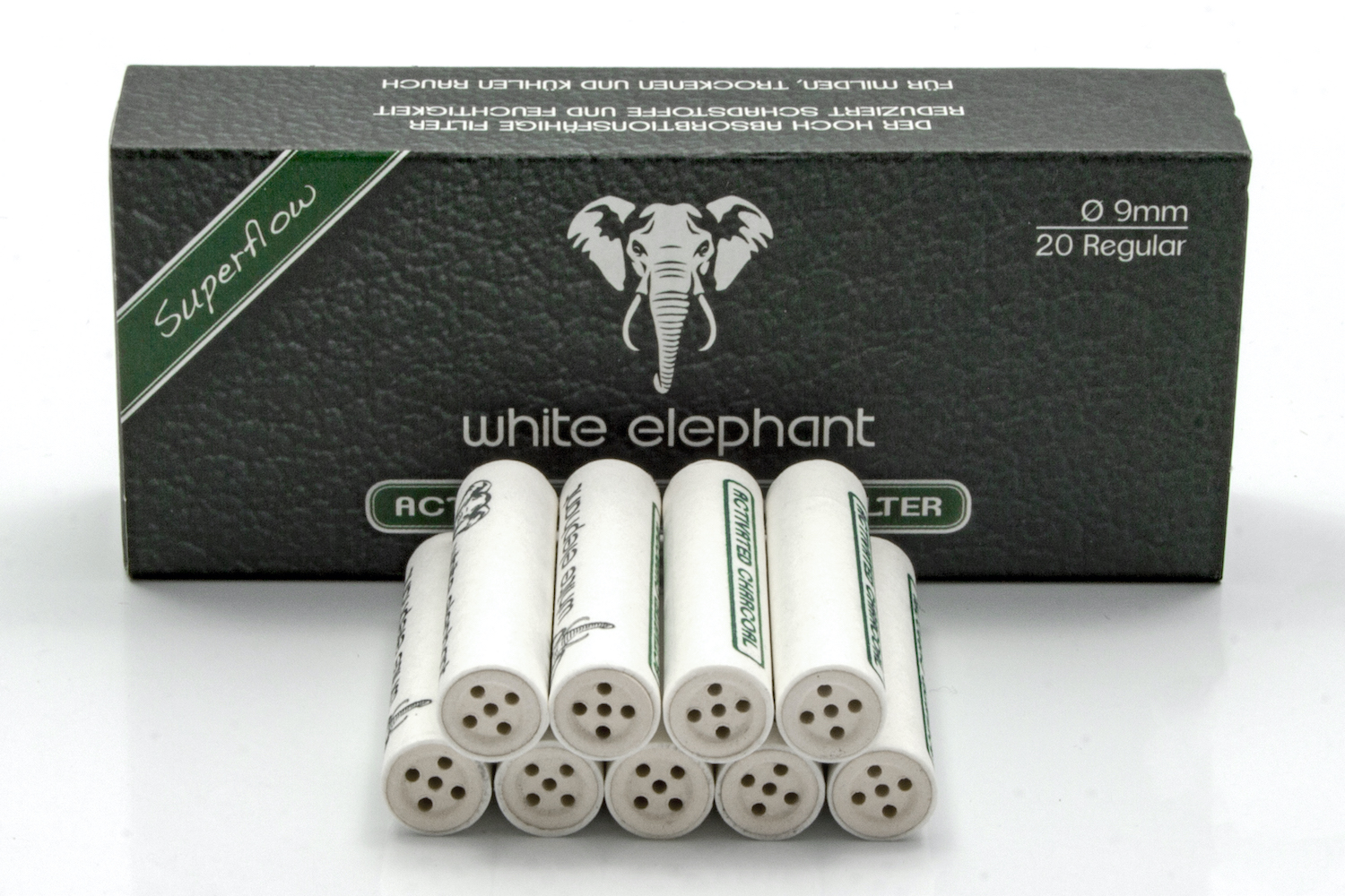 White Elephant 20 Activated Charcoal Filter 9mm (20x)